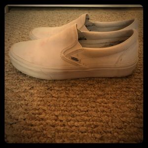 White Slip On Vans